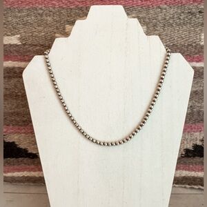 Navajo Pearls 18” length, 5mm pearls. Navajo Strung by Bryannen Halwood